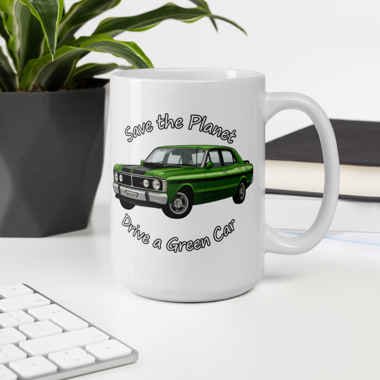 Ford XY GTHO Phase III Mug - Save the Planet Drive a Green Car (WikdKrew)