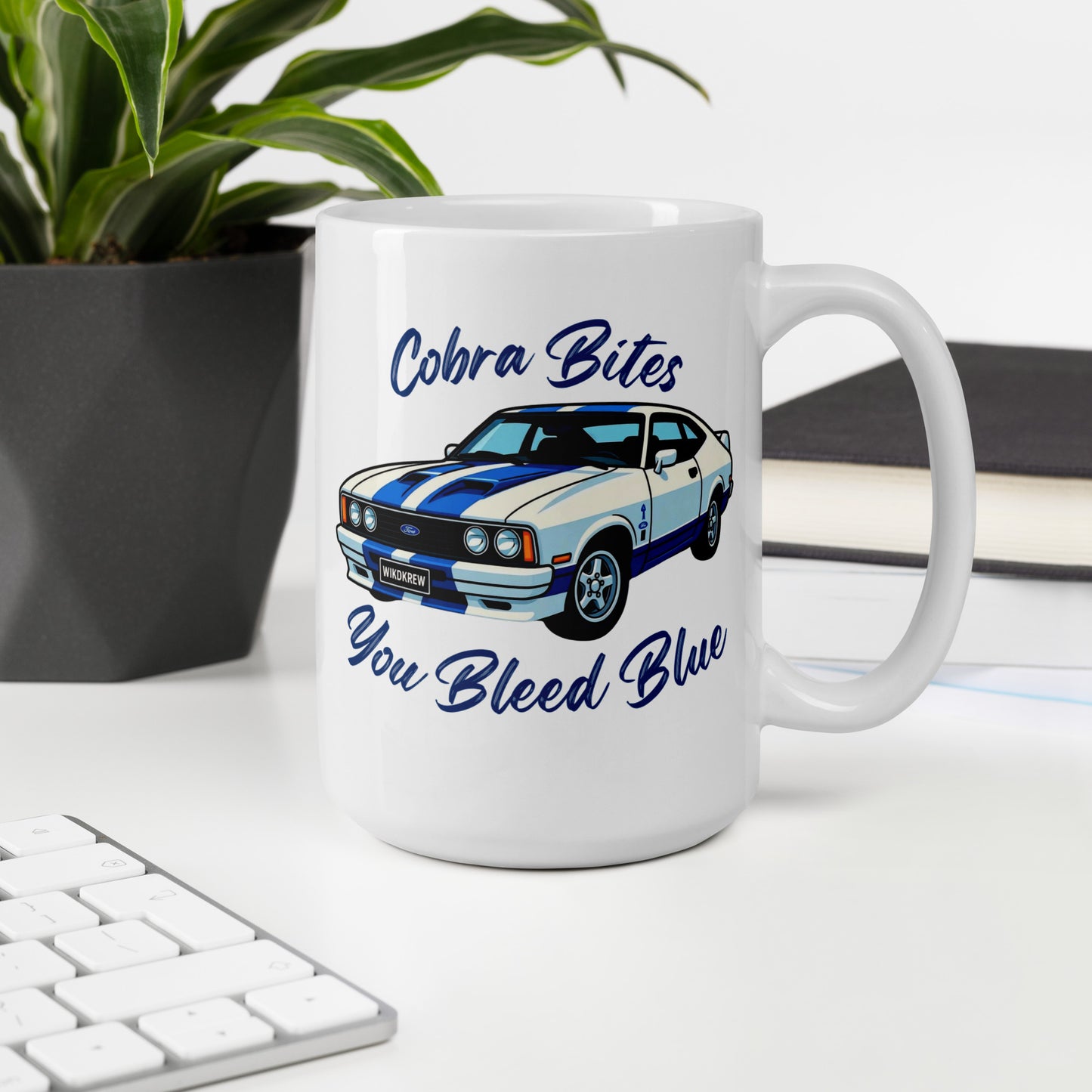 Ford Cobra Mug - Cobra Bites You Bleed Blue (WikdKrew)