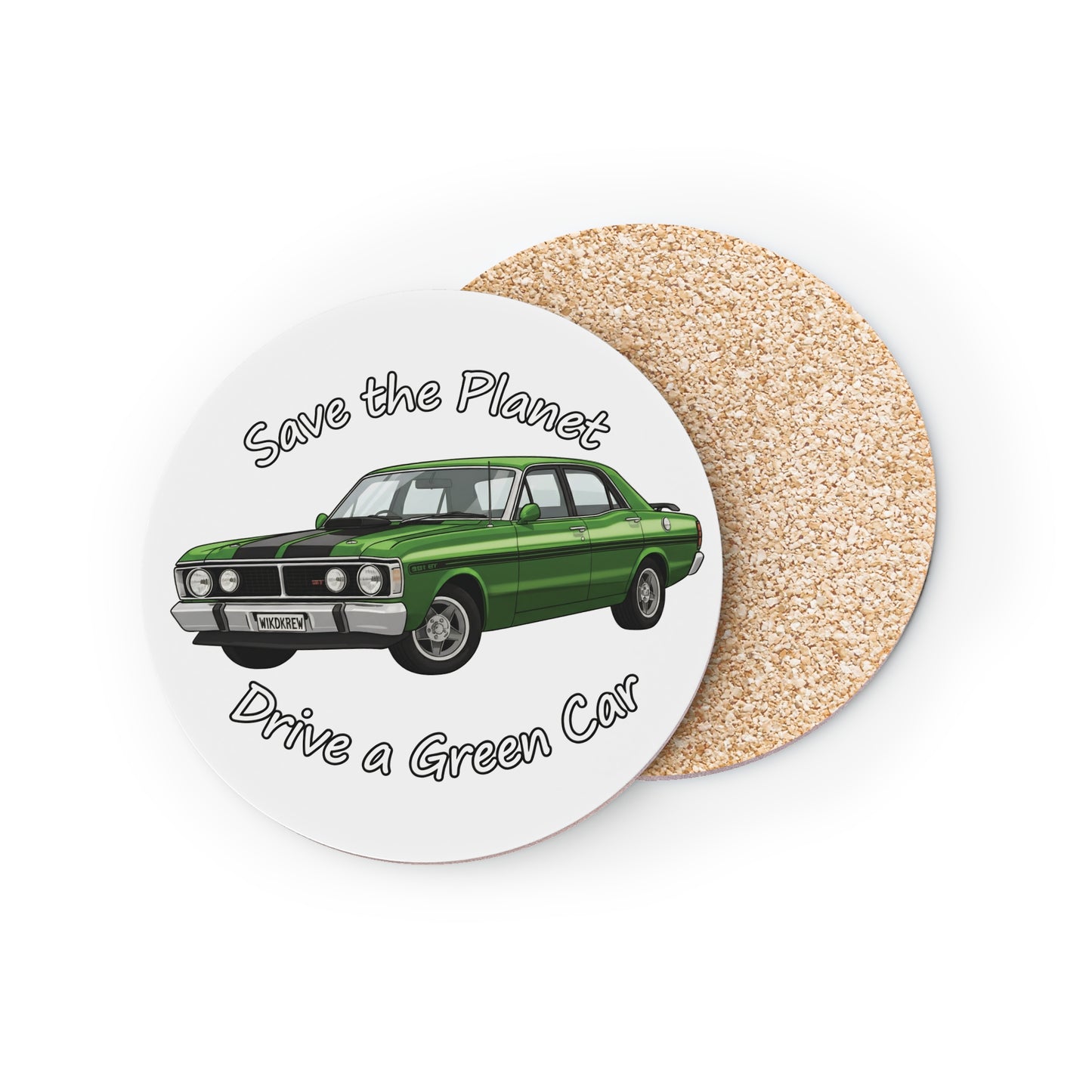 “Save the Planet Drive a Green Car” - Ford XY GTHO Phase III - Drink Coaster (WikdKrew)
