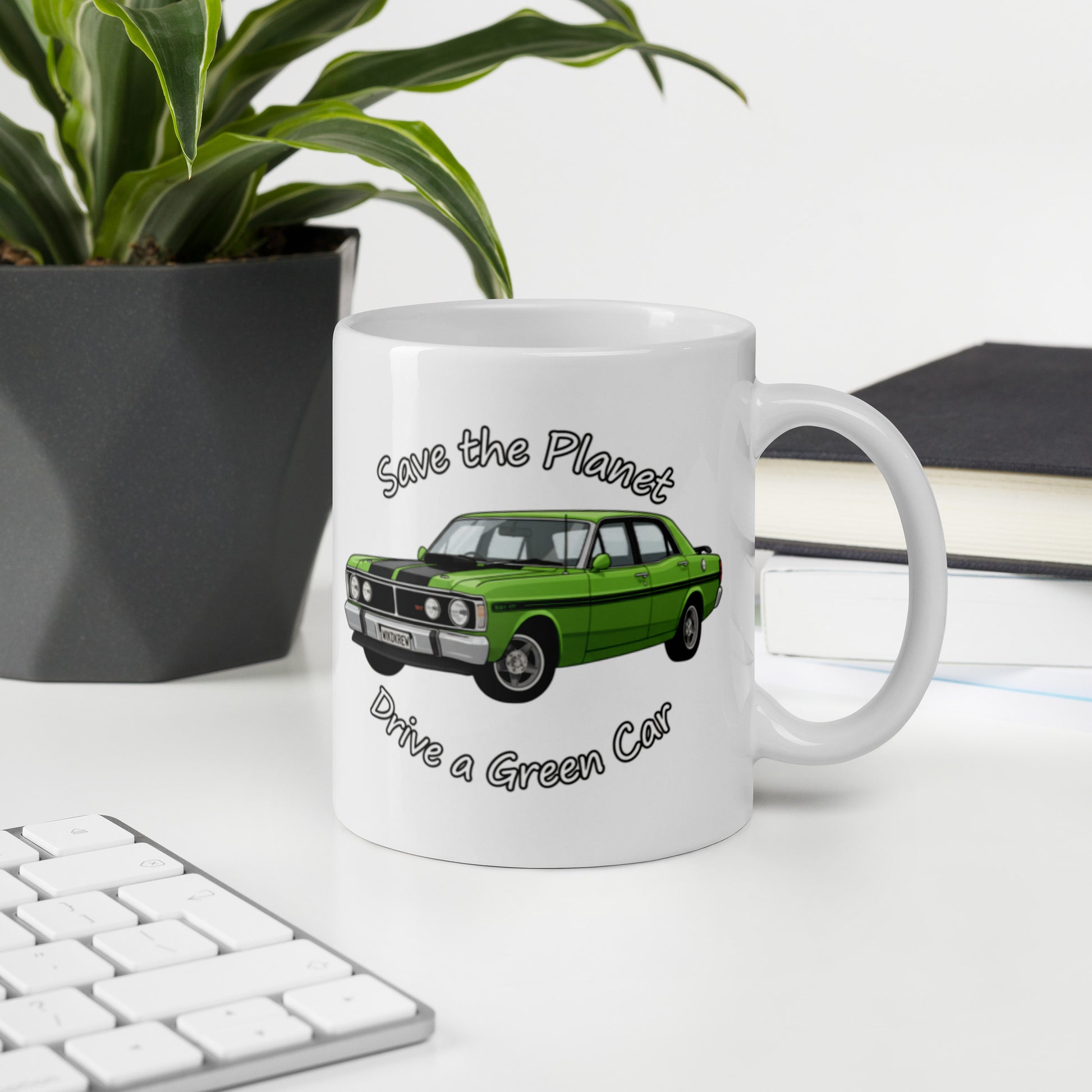 Ford XY GTHO Phase III Mug - Save the Planet Drive a Green Car (WikdKrew)