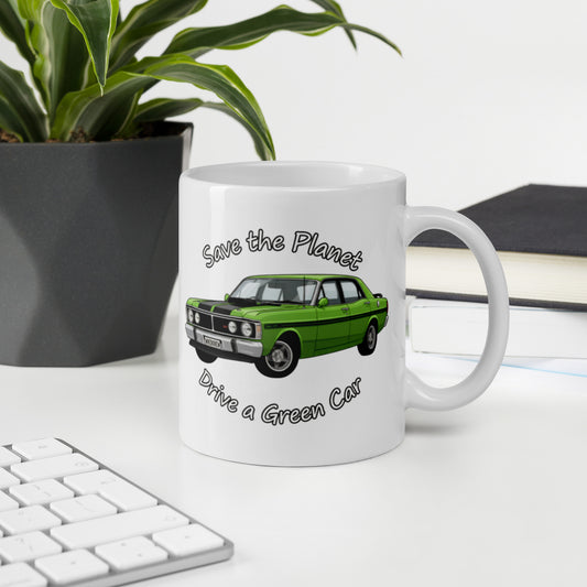 Ford XY GTHO Phase III Mug - Save the Planet Drive a Green Car (WikdKrew)